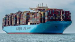 Container vessel Maersk Hangzhou sails in the Wielingen channel, Westerschelde, Netherlands July 15, 2018. Rene van Quekelberghe/Handout via REUTERS  THIS IMAGE HAS BEEN SUPPLIED BY A THIRD PARTY
