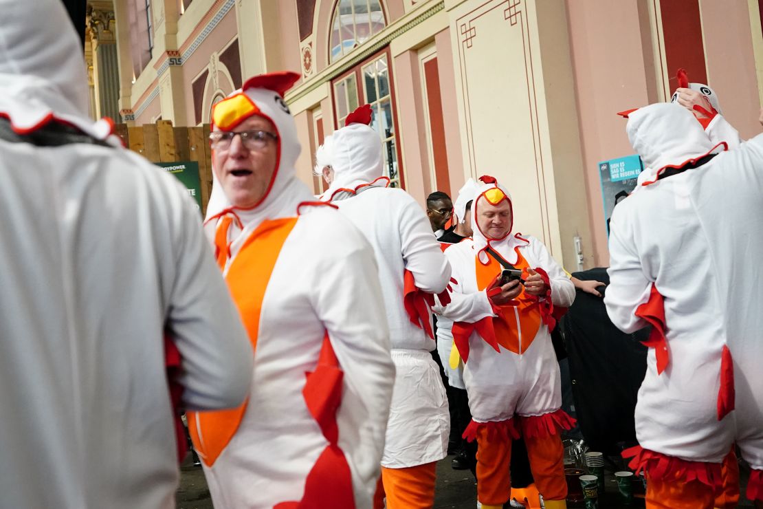 A general view of the fans gathered on day 14 of the Paddy Power World Darts Championship at Alexandra Palace in London. Photo date: Monday, January 1, 2024 (Photo by Zac Goodwin/PA Images via Getty Images)