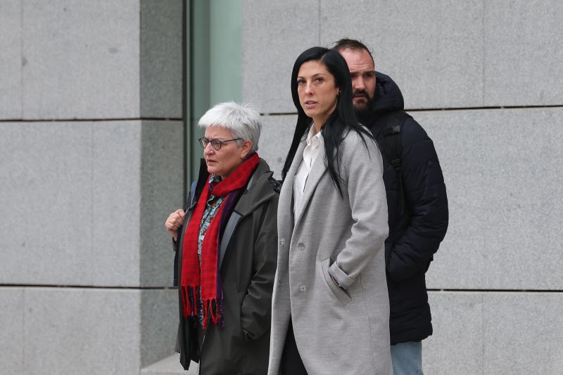 Spain's player Jennifer Hermoso leaves after testifying at the Audiencia Nacional court in Madrid on January 2, 2024.