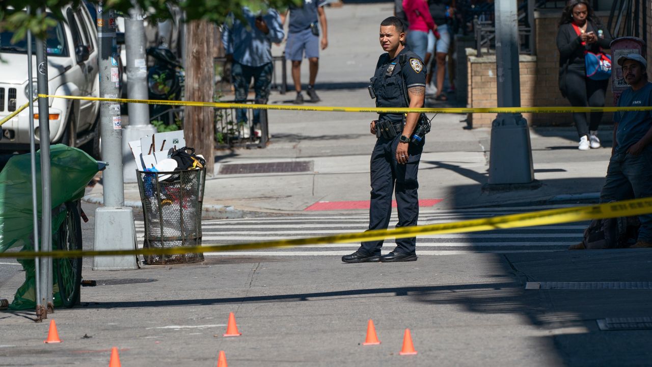UNITED STATES -September 14: (At least nine shell casings were recovered at the scene) A woman was pronounced dead at Lincoln Hospital after she was shot in the back near 512 East 138th Street in the Bronx on Thursday September 14, 2023. 1331. A second woman, shot in the left arm at the same location, was also taken to Lincoln Hospital.   (Photo by Theodore Parisienne for NY Daily News via Getty Images)