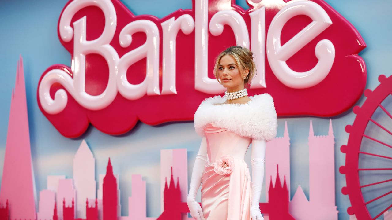 Margot Robbie attends The European Premiere Of "Barbie" at Cineworld Leicester Square on July 12, 2023 in London, England.