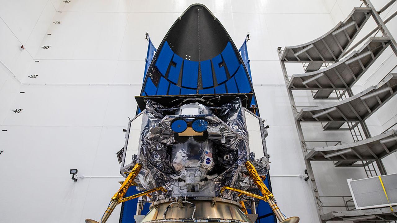 Astrobotic's Peregrine lunar lander is encapsulated with Ula's Vulcan rocket.