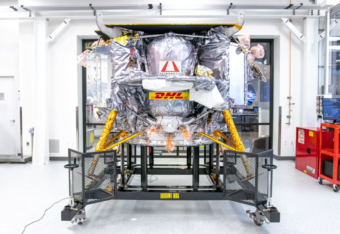 Peregrine in Astrobotic's clean room before shipment to Florida.