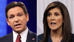 From left, Ron DeSantis and Nikki Haley.