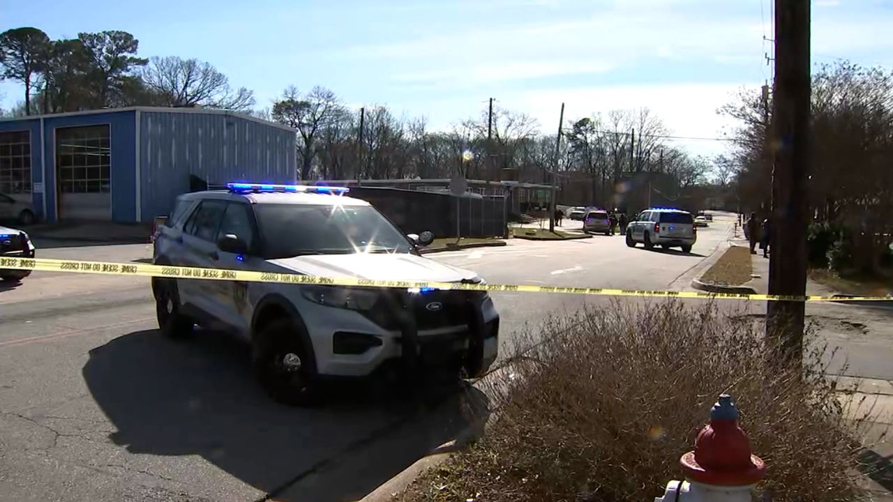 Police work the scene of a shooting in Forest Park, Georgia, on January 5, 2024.