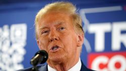 Republican presidential candidate former President Donald Trump speaks at a rally at Des Moines Area Community College in Newton, Iowa, Saturday, Jan. 6, 2024. (AP Photo/Andrew Harnik)