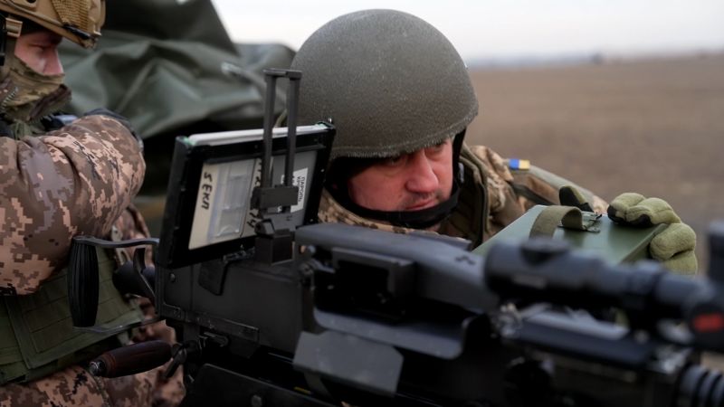 shows Ukrainian soldiers battle Russian drones