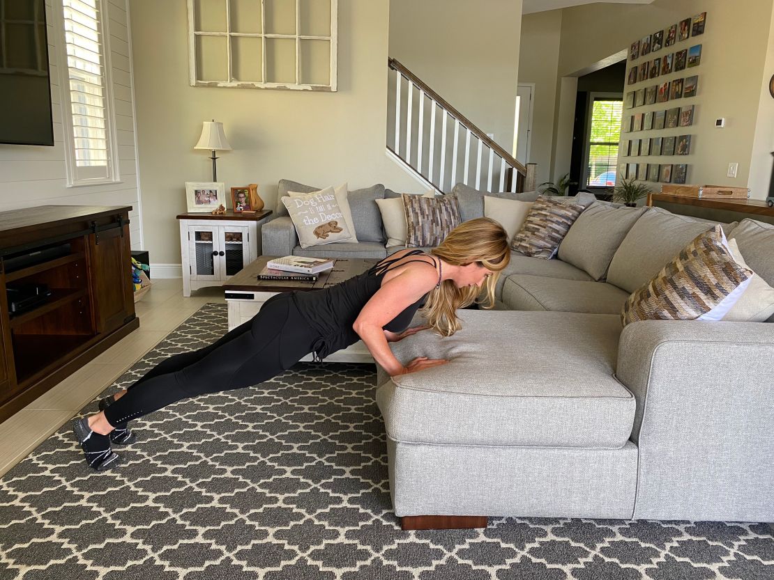 Couch elevated pushup.