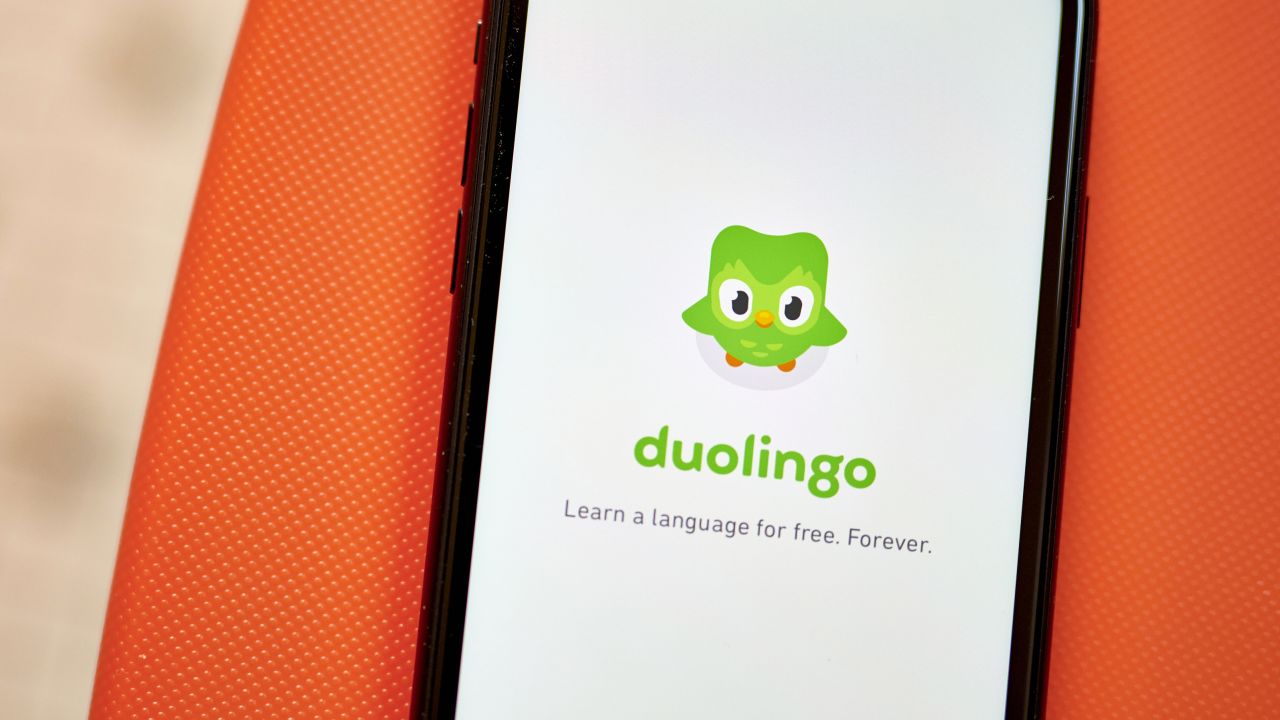 The Duolingo website on a smartphone arranged in the Brooklyn borough of New York, US, on Thursday, May 4, 2023.