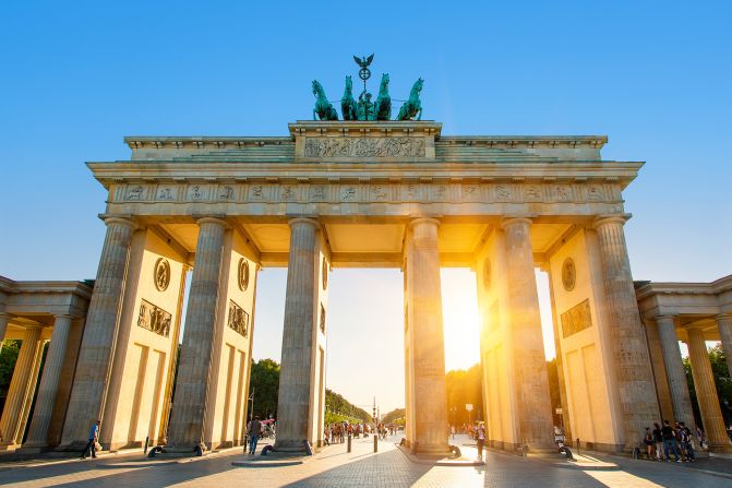 <strong>1. Germany:</strong> Four of the top countries are EU member states. (Pictured: Berlin's Brandenburg Gate.)