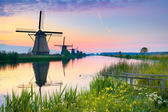 <strong>4. Netherlands:</strong> Citizens of five countries can travel to 193 destinations without needing a prior visa. (Pictured: Kinderdijk.) 