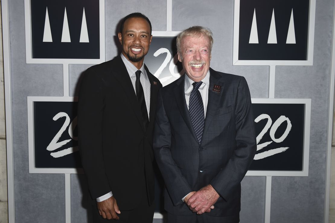 NEW YORK, NY - OCTOBER 20:  Tiger Woods and Nike co-founder Phil Knight attend the Tiger Woods Foundation's 20th Anniversary Celebration at the New York Public Library on October 20, 2016 in New York City.  (Photo by Gustavo Caballero/Getty Images)