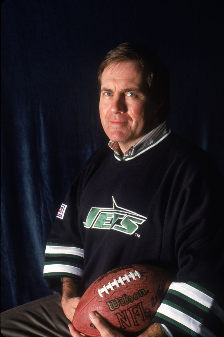 Belichick poses for a portrait in 2000. After Parcells retired, Belichick served as head coach of the Jets for approximately one day. With concerns about the pending sale of the team, he announced his resignation as head coach a day after being given the title.