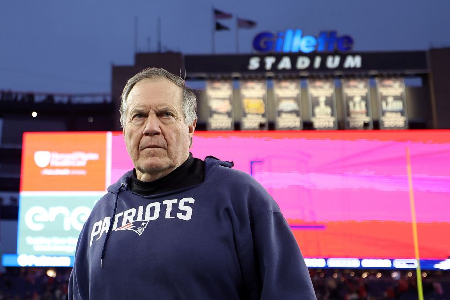 Belichick leaves the field after losing to the Kansas City Chiefs in December 2023. His final season with the Patriots was his worst as head coach. The Patriots won only four of the 17 games they played.