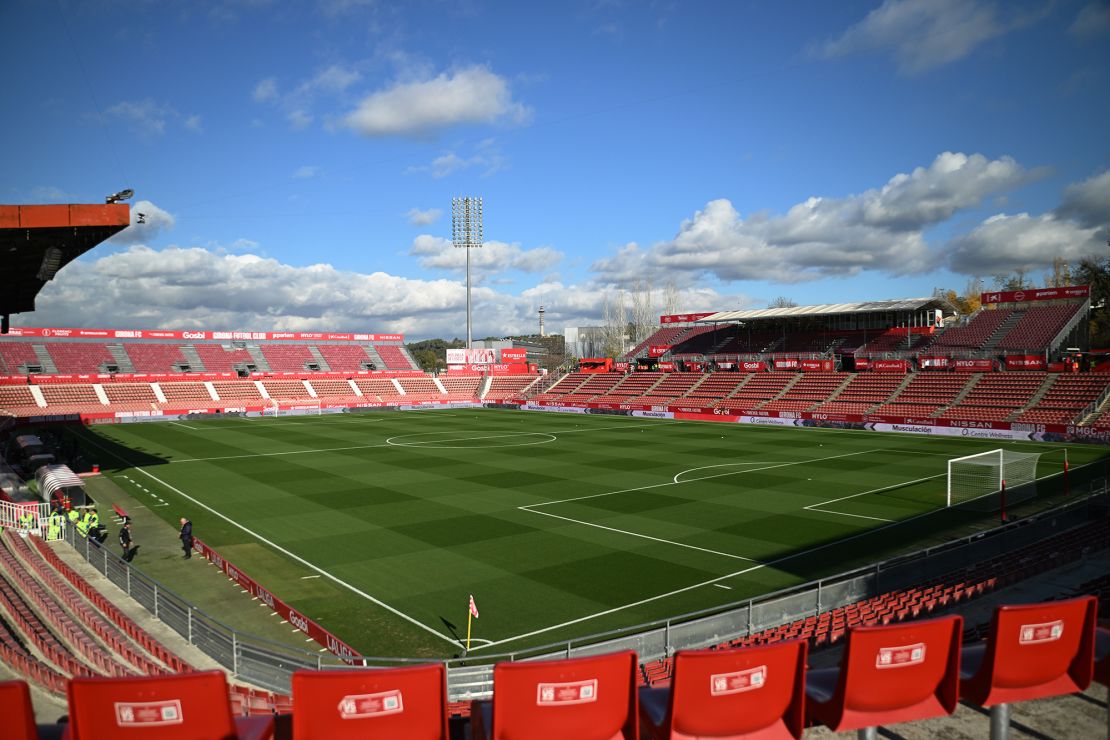 GIRONA, SPAIN - DECEMBER 02: General view inside the stadium prior to the LaLiga EA Sports match between Girona FC and Valencia CF at Montilivi Stadium on December 02, 2023 in Girona, Spain. (Photo by David Ramos/Getty Images)