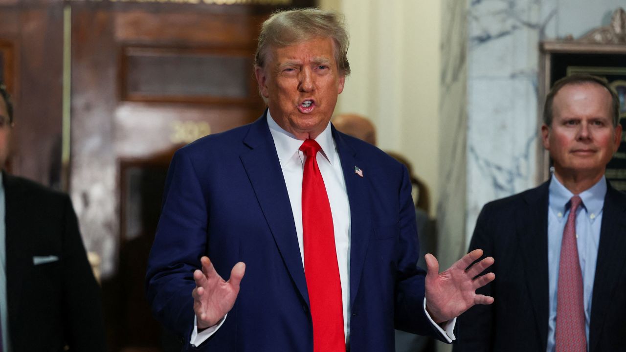 Former U.S. President Donald Trump attends the closing arguments in the Trump Organization civil fraud trial at New York State Supreme Court in the Manhattan borough of New York City, U.S., January 11, 2024.  REUTERS/Shannon Stapleton