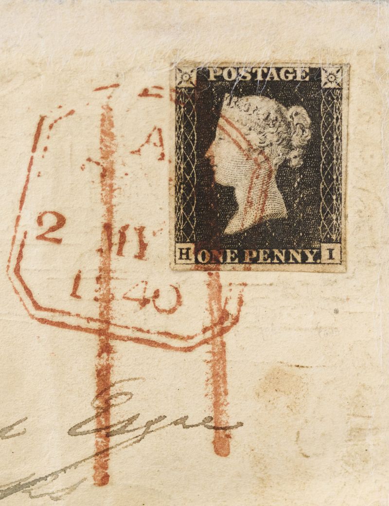 Penny Black First piece of mail sent using a stamp could fetch