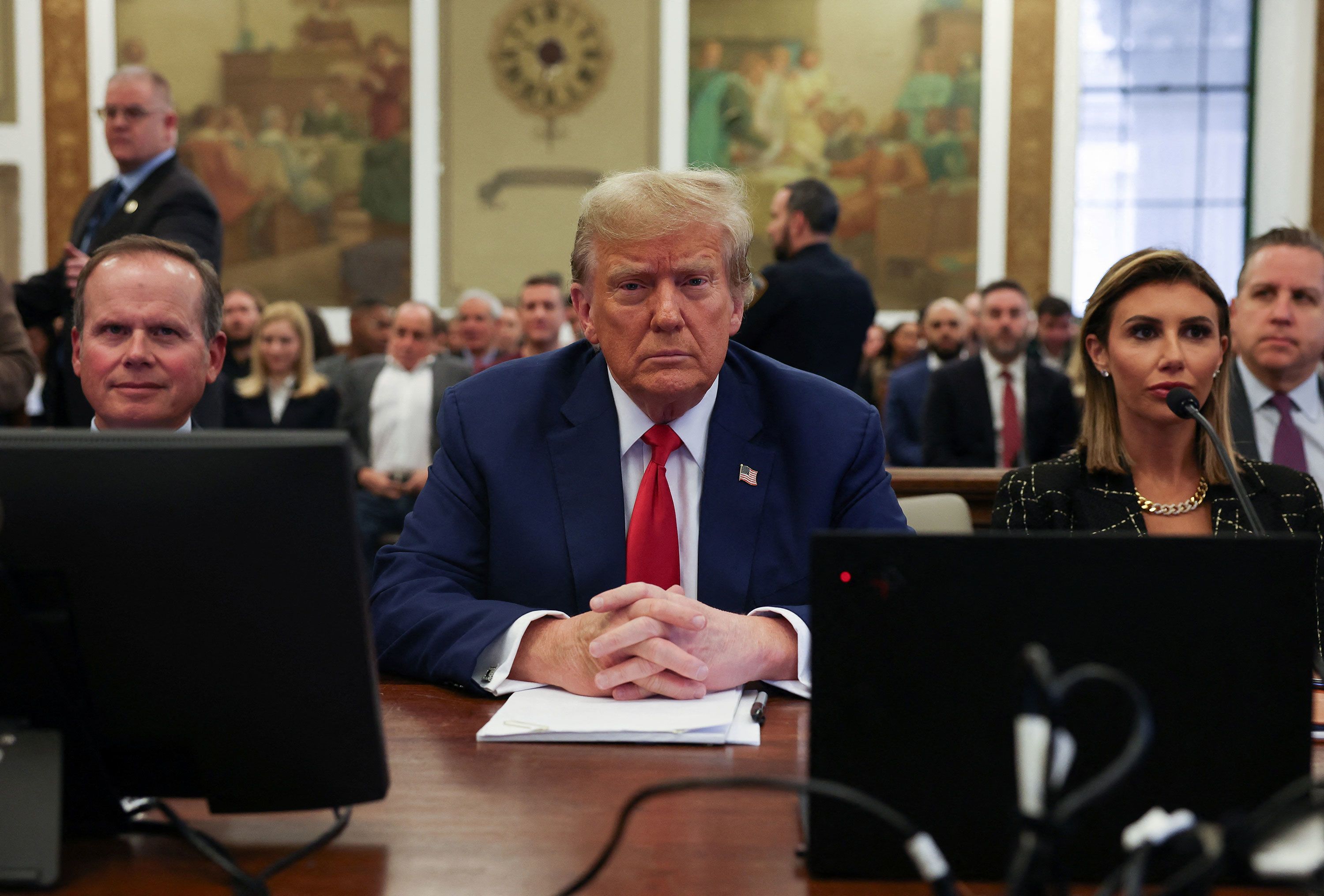 Former President Donald Trump attends closing arguments in his civil fraud trial in New York on January 11.