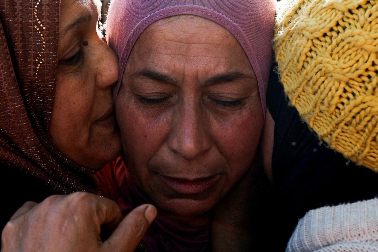 Women in the West Bank city of Jenin attend a funeral Sunday, January 7, for Palestinians killed in an Israeli airstrike amid <a href="index.php?page=&url=http%3A%2F%2Fwww.cnn.com%2F2023%2F10%2F07%2Fworld%2Fgallery%2Fisrael-gaza-attack-2023%2Findex.html" target="_blank">the ongoing conflict between Israel and the Palestinian militant group Hamas</a>.