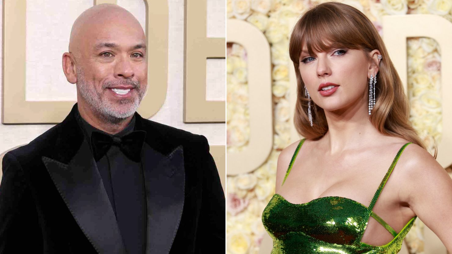 Jo Koy and Taylor Swift at the 2024 Golden Globes.