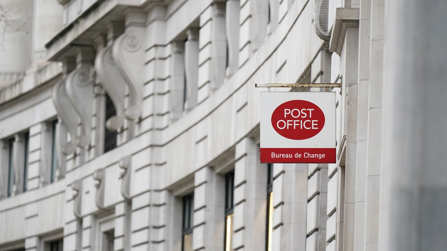 A Post Office sign in central London. Picture date: Friday January 12, 2024. (Photo by Aaron Chown/PA Images via Getty Images)