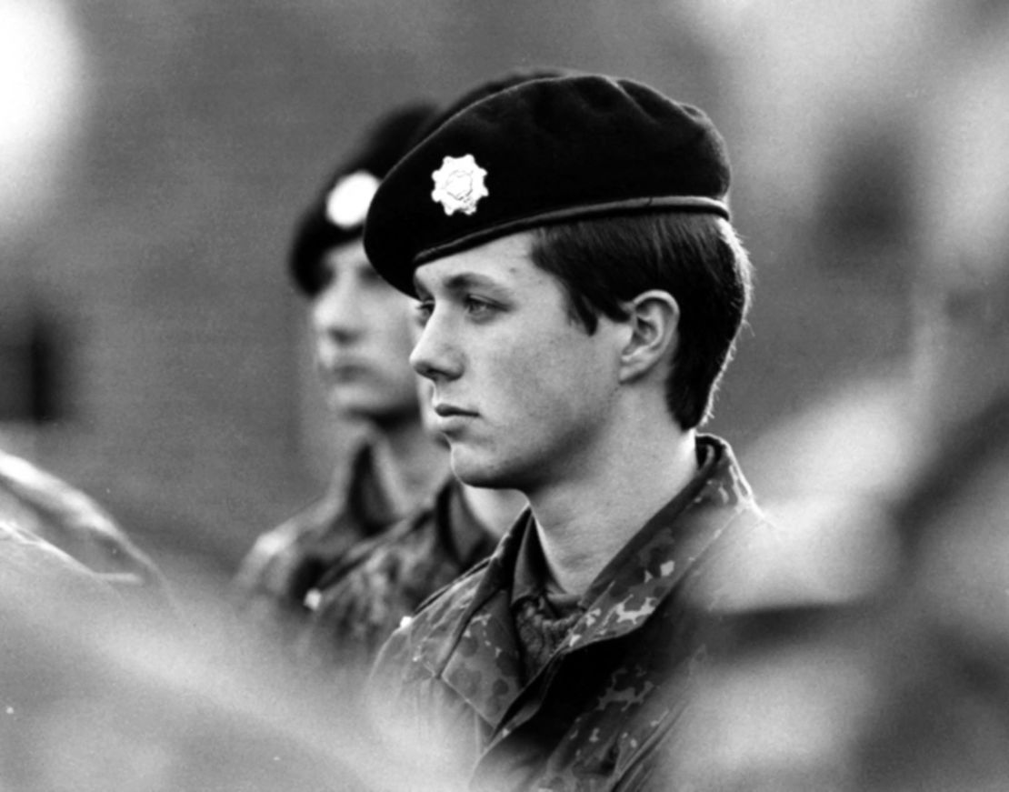 Picture taken in the year 1986 shows Crown Prince Frederik of Denmark as a soldier in Hilleroed, Denmark. Danes were on January 1, 2024 slowly coming to terms with Queen Margrethe's surprise announcement that she will abdicate on January 14, 2024 in favour of her son Frederik after 52 years on the throne. (Photo by Joergen Jessen / Ritzau Scanpix / AFP) / Denmark OUT (Photo by JOERGEN JESSEN/Ritzau Scanpix/AFP via Getty Images)