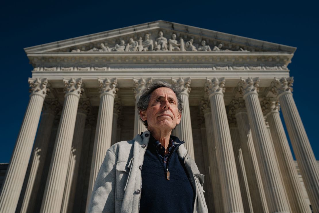 WASHINGTON, DC - OCTOBER 20: Edward Blum, the affirmative action opponent behind the lawsuit challenging Harvard University's consideration of race in student admissions, stands for a portrait at the Supreme Court of the United States in Washington, DC on October 20, 2022. (Photo by Shuran Huang for The Washington Post via Getty Images)