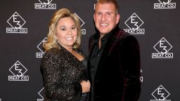 NASHVILLE, TENNESSEE - NOVEMBER 20: Julie Chrisley (L) and Todd Chrisley attend the grand opening of E3 Chophouse Nashville on November 20, 2019 in Nashville, Tennessee. (Photo by Danielle Del Valle/Getty Images for E3 Chophouse Nashville)