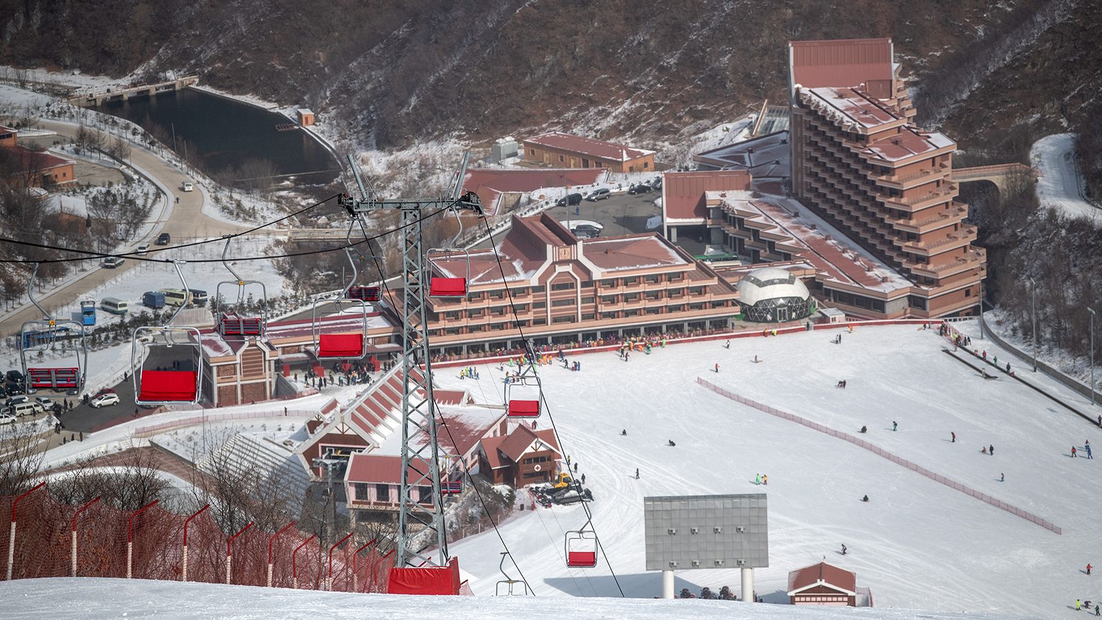 Masikryong Ski Resort is pictured on February 05, 2019 near Wonsan, North Korea.