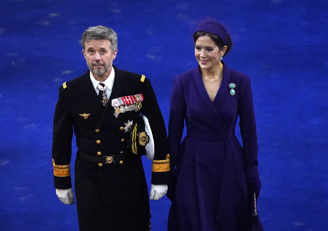 Crown Prince Frederik of Denmark (R) and Crown Princess Mary of Denmark arrive to the New Year's cure for officers from the Armed Forces and the National Emergency Management Agency, as well as invited representatives of major national organizations and the royal patronage at Christiansborg Castle in Copenhagen on January 4, 2024. Denmarks' Queen Margrethe announced in her New Years speech that she is abdicating on February 14, 2024. Crown Prince Frederik will take her place and become King Frederik the 10th of Denmark, while Australian born Crown Princess Mary will be Queen of Denmark. (Photo by Mads Claus Rasmussen / Ritzau Scanpix / AFP) / Denmark OUT (Photo by MADS CLAUS RASMUSSEN/Ritzau Scanpix/AFP via Getty Images)