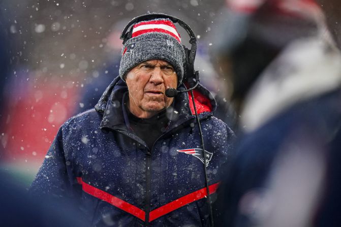 New England Patriots head coach <a href="http://www.cnn.com/2024/01/11/sport/gallery/bill-belichick/index.html" target="_blank">Bill Belichick</a> watches from the sideline as they take on the New York Jets on January 7. <a href="https://www.cnn.com/2024/01/11/sport/bill-belichick-patriots-coach-leaves-spt-intl/index.html" target="_blank">Belichick confirmed on January 11</a> that he is leaving the New England Patriots after 24 seasons, during which the franchise won six Super Bowl titles. 