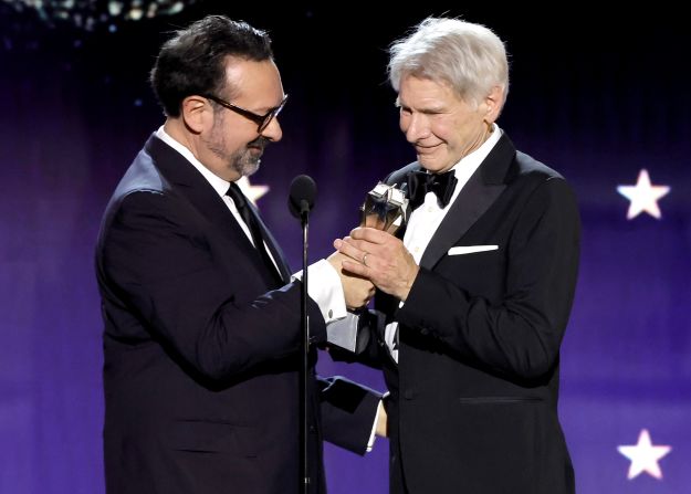 Director James Mangold presents Harrison Ford with the <a href="index.php?page=&url=https%3A%2F%2Fwww.cnn.com%2F2024%2F01%2F14%2Fentertainment%2Fharrison-ford-critics-choice-awards%2Findex.html" target="_blank">career achievement award</a>.