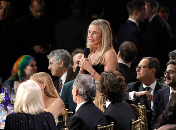 Host Chelsea Handler speaks in the crowd.