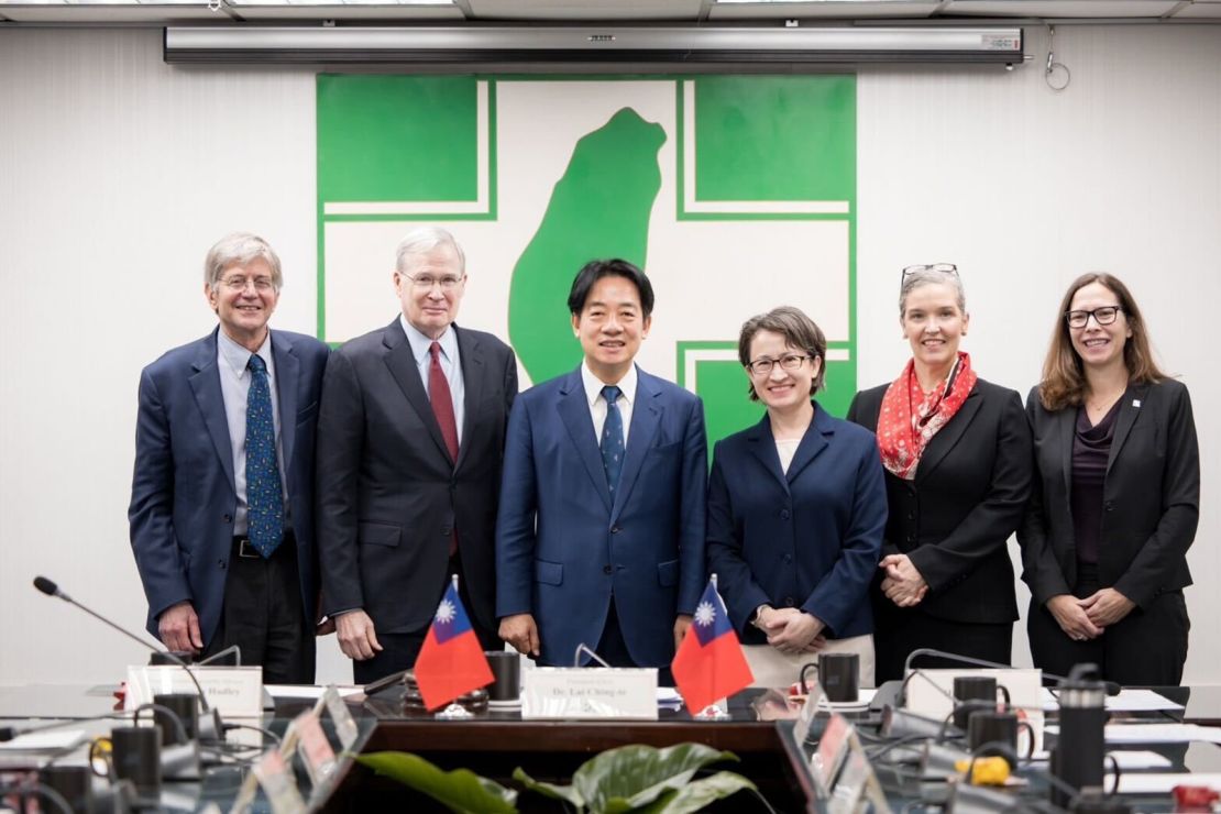 An unofficial US delegation meets with Taiwan's President-elect Lai Ching-te and Vice-President-elect Hsiao Bi-khim in Taipei, Taiwan on January 15, 2024.