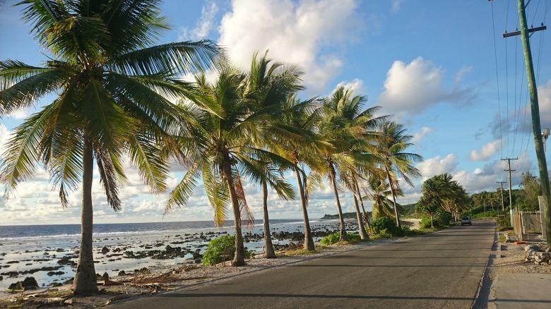 The Nauru ring road runs right around the Island nation of Nauru.