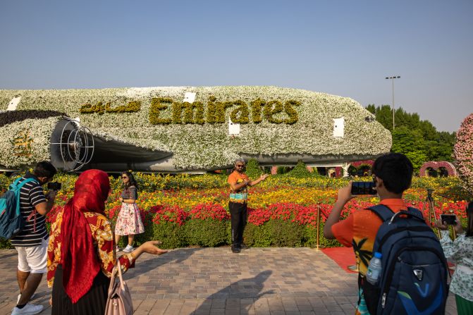 Dubai Miracle Garden, <a href="https://edition.cnn.com/travel/article/dubai-largest-natural-flower-garden/index.html" target="_blank">billed as the world's largest natural flower garden</a>, is home to another record-setting structure: the world's largest floral arrangement, a sculpture in the shape of an Airbus A380 airplane.