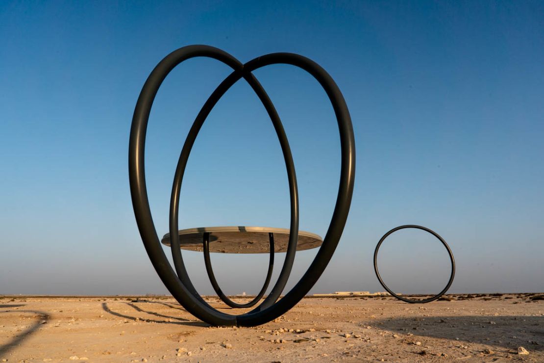 "Shadows Traveling on the Sea of the Day" by Olafur Eliasson uses mirrors to interpret the desert landscape around it.