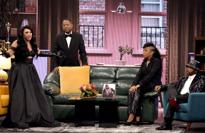 From left, "Martin" cast members Tisha Campbell, Martin Lawrence, Tichina Arnold and Carl Anthony Payne II reunite to present an award.