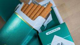 A photo illustration showing packs of menthol cigarettes sits on a table, November 15, 2018 in New York City.