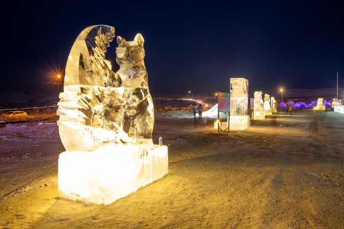 <strong>Dwindling numbers: </strong>In addition to the main sculpture, a further 52 ice bear statues were created to represent the 52 Gobi bears that remain in the wild.