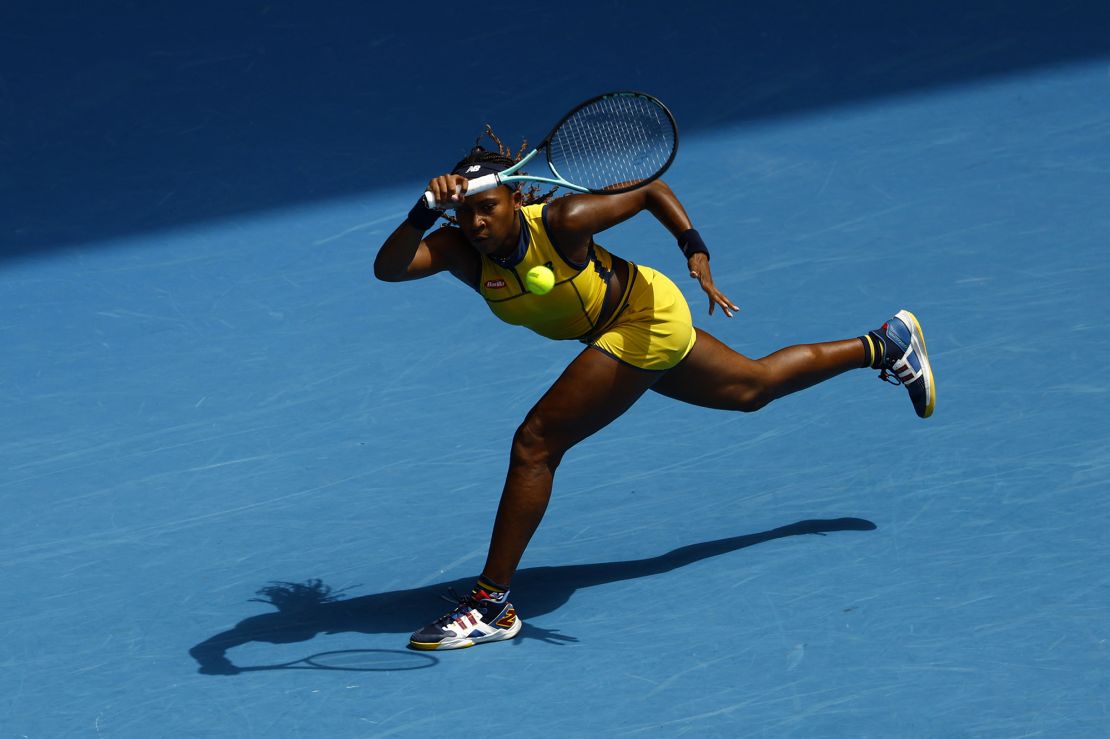 Tennis - Australian Open - Melbourne Park, Melbourne, Australia - January 17, 2024
Coco Gauff of the U.S. in action during her second round match against Caroline Dolehide of the U.S. REUTERS/Issei Kato