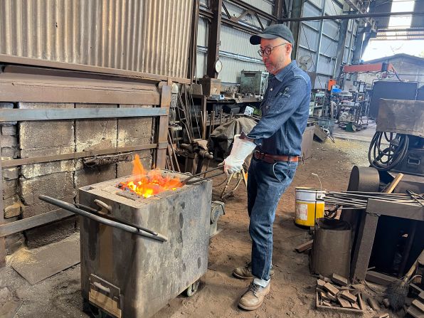 <strong>Metalworking: </strong>Tomonoura is known for its metalworking industry. Hiromasa Hayama, third-generation president of Sangyo Corporation, says the company is trying to reach a younger generation of customers. 