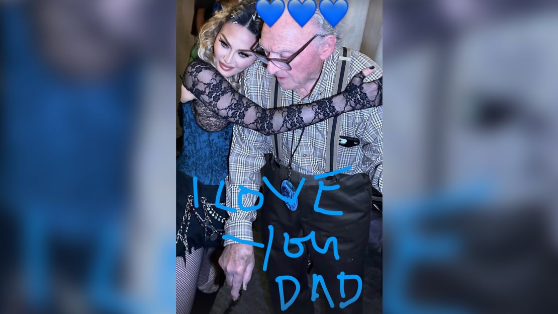 Madonna posts photo with her father Silvio, 92, at Detroit concert near her hometown