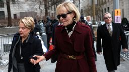 E. Jean Carroll enters Manhattan Federal Court, in the second civil trial after she accused former U.S. President Donald Trump of raping her decades ago, in New York City, U.S., January 18, 2024.