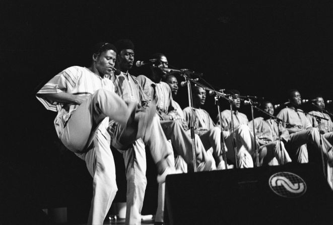 Ladysmith Black Mambazo, a male choir from South Africa, won Best Traditional Folk Recording in 1988. The group would go on to win another four Grammys, with 17 total nominations. Pictured: a performance in Rotterdam, Netherlands, July 1987.