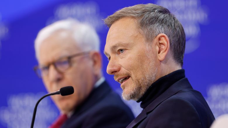 Christian Lindner, Germany's finance minister, during a panel session on the closing day of the World Economic Forum (WEF) in Davos, Switzerland, on Friday, Jan. 19, 2024. The annual Davos gathering of political leaders, top executives and celebrities runs from January 15 to 19.