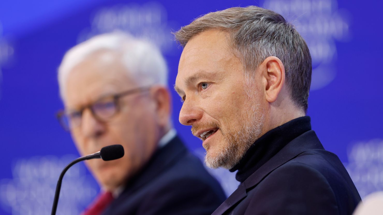 Christian Lindner, Germany's finance minister, during a panel session on the closing day of the World Economic Forum (WEF) in Davos, Switzerland, on Friday, Jan. 19, 2024. The annual Davos gathering of political leaders, top executives and celebrities runs from January 15 to 19.