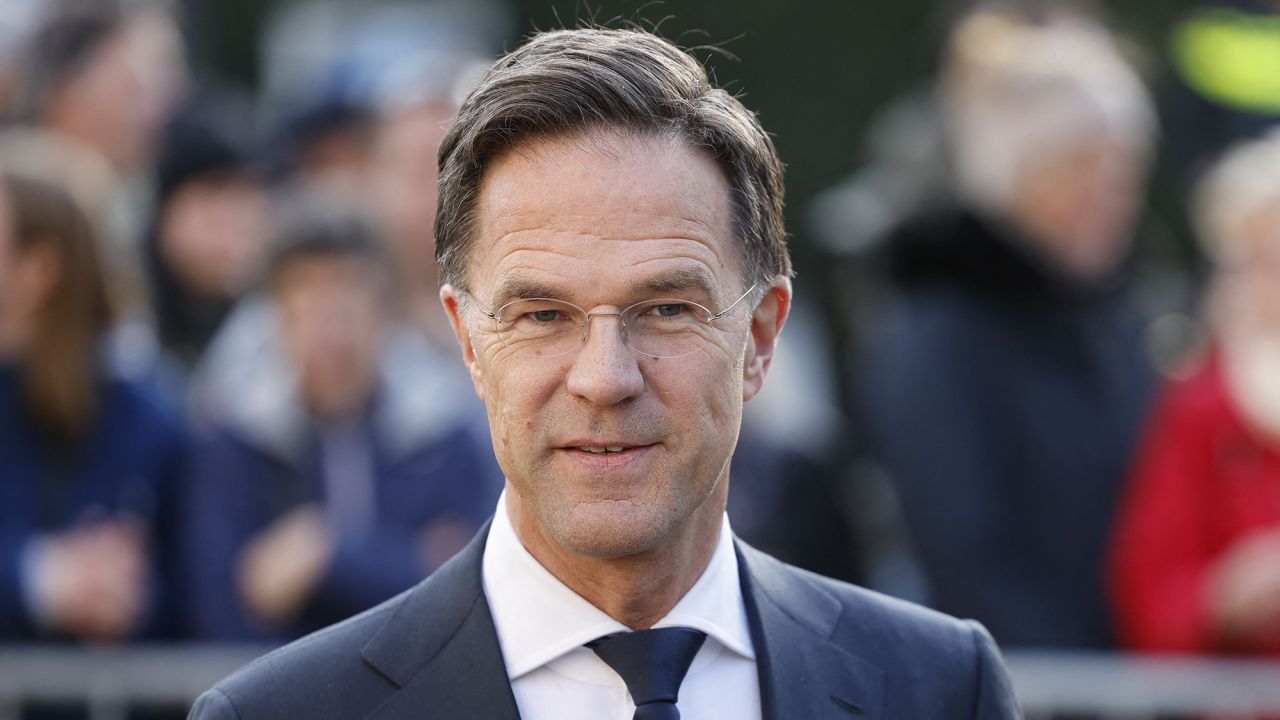 Netherlands' Prime Minister Mark Rutte arrives at the Rijskmuseum in Amsterdam on April 12, 2023. - Emmanuel Macron is on a two-day visit to the Netherlands, the first state visit by a French President for 23 years, to highlight a new dynamic between Paris and The Hague after Brexit, when the Netherlands lost its strongest ally in Europe. (Photo by Ludovic MARIN / AFP) (Photo by LUDOVIC MARIN/AFP via Getty Images)