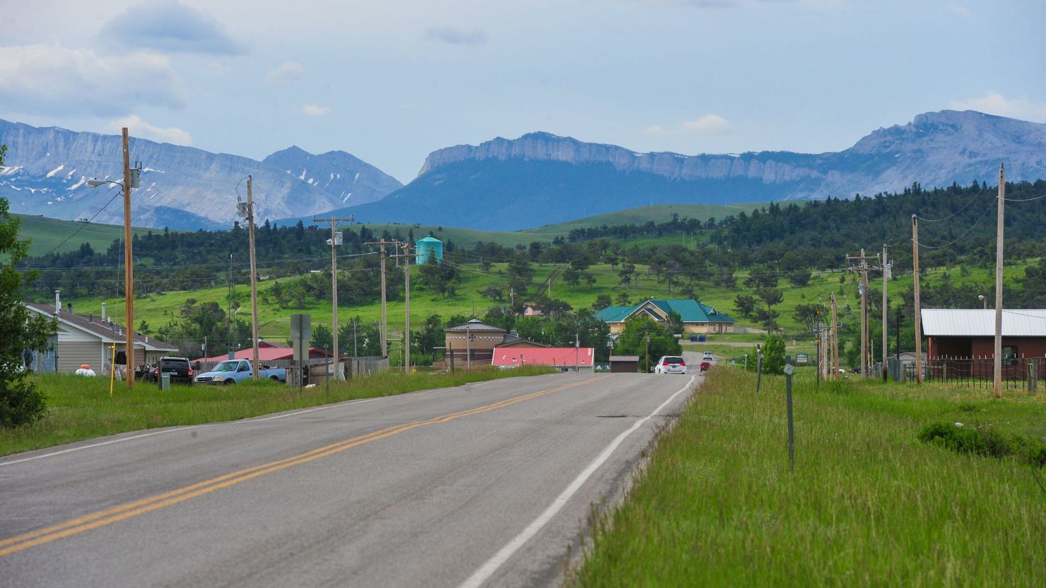 Heart Butte, Montana, which lies on the Blackfeet Indian Reservatio, is pictured in 2019.
