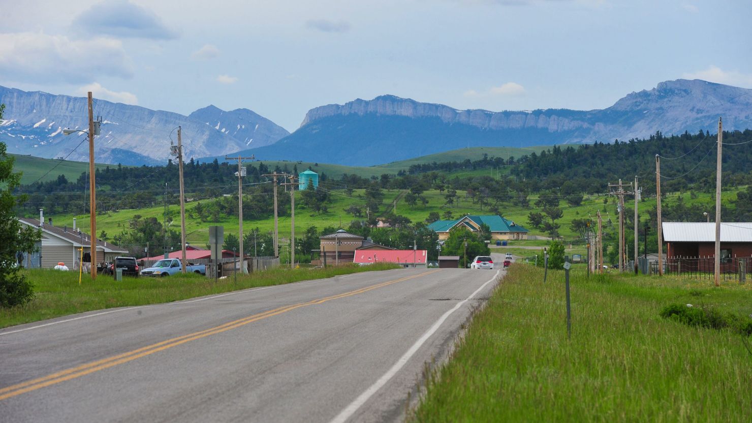 Heart Butte, Montana, which lies on the Blackfeet Indian Reservatio, is pictured in 2019.